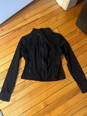 lululemon Black Polka-Dot cropped Define jacket.